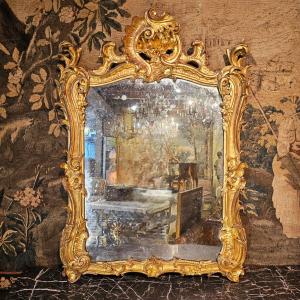 Miroir en Bois Doré Epoque Louis XV