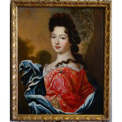Portrait d'Une Dame De Qualité Epoque Louis XIV