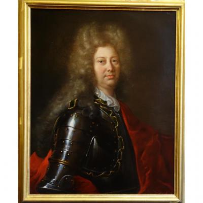 Portrait d'Un Homme En Armure Epoque Louis XIV