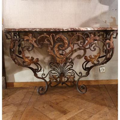 Wrought Iron Console Louis XV Period