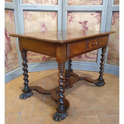 Table à Ecrire En Noyer Epoque Louis XIV