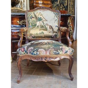 Fauteuil à Dossier Plat Epoque Louis XV