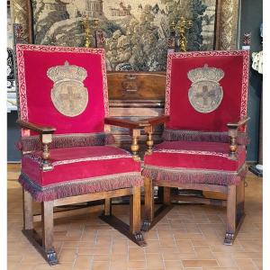 Pair Of XIXth Century Renaissance Style Armchairs