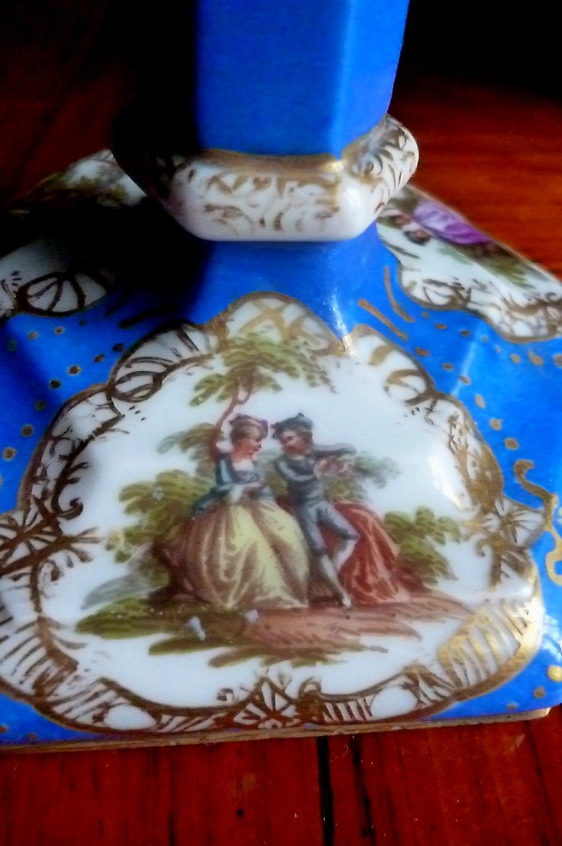 Berlin Porcelain Candlestick XIX E Century-photo-3