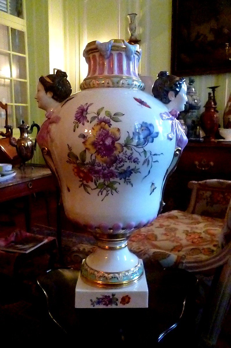 Important Porcelain Potiche Germany Or Samson Period XIX E-photo-2