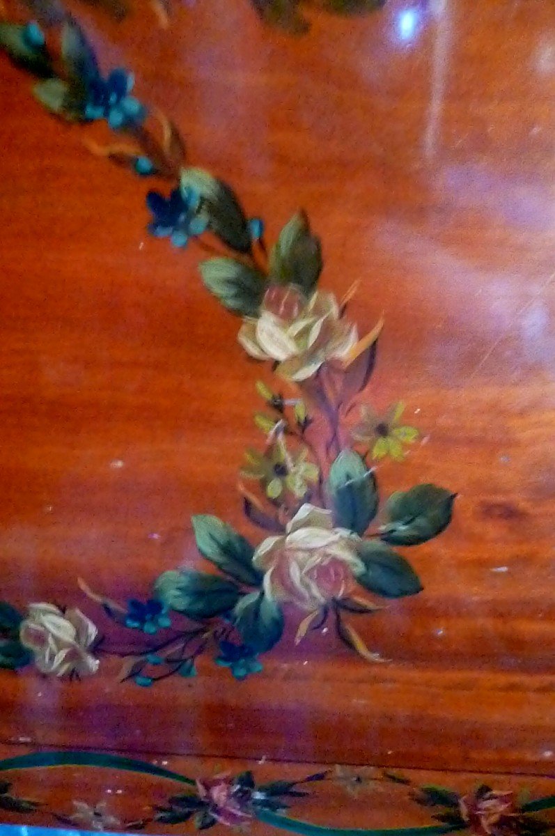 XVIII E English Painted Panel-photo-3