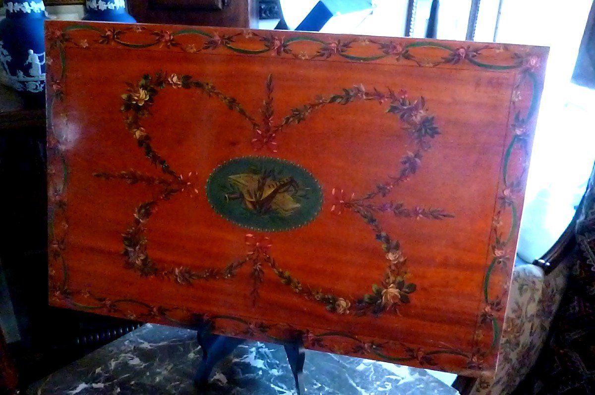 XVIII E English Painted Panel-photo-1