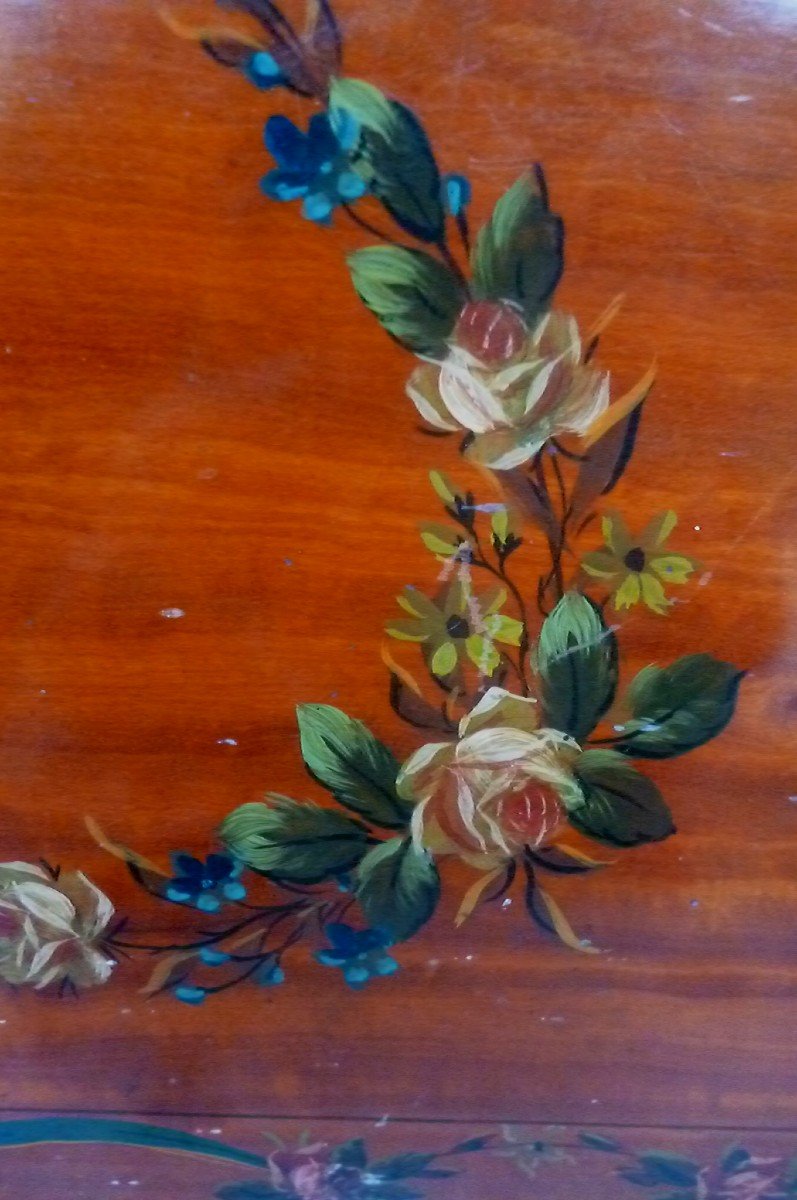 XVIII E English Painted Panel-photo-6