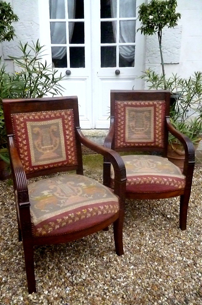 Pair Of Empire Period Armchairs-photo-5