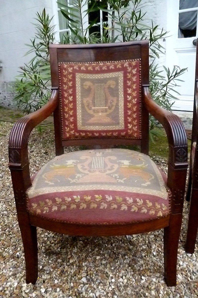 Pair Of Empire Period Armchairs-photo-7