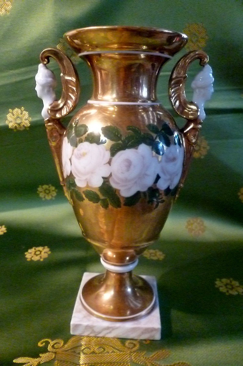 Vase  Médicis  Porcelaine De Paris époque 1830-photo-2