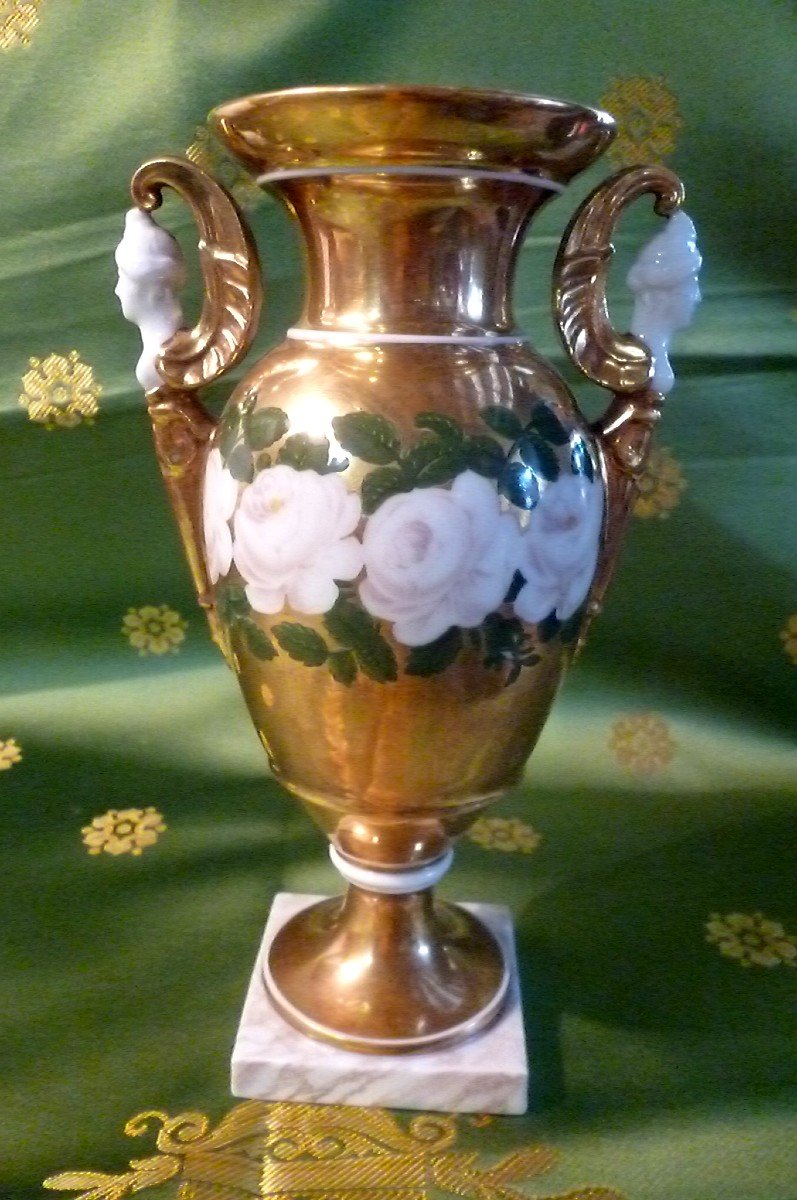 Vase  Médicis  Porcelaine De Paris époque 1830-photo-8