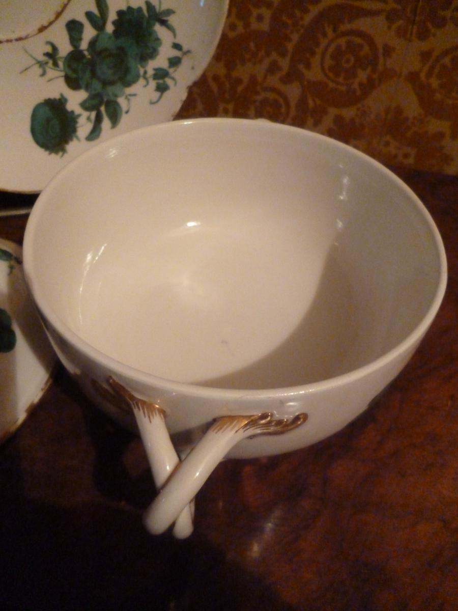 Important Bouillon Bowl XVIII E Century Meissen Time-photo-4