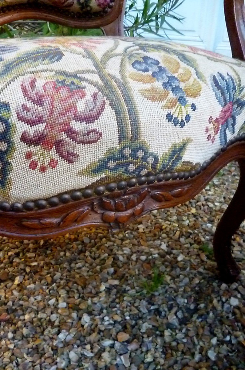 Paire  De  Fauteuils  d'époque  Louis  XV-photo-3