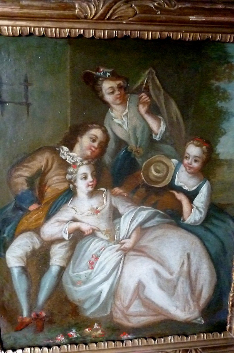 Galante Scene Louis XV Period-photo-4