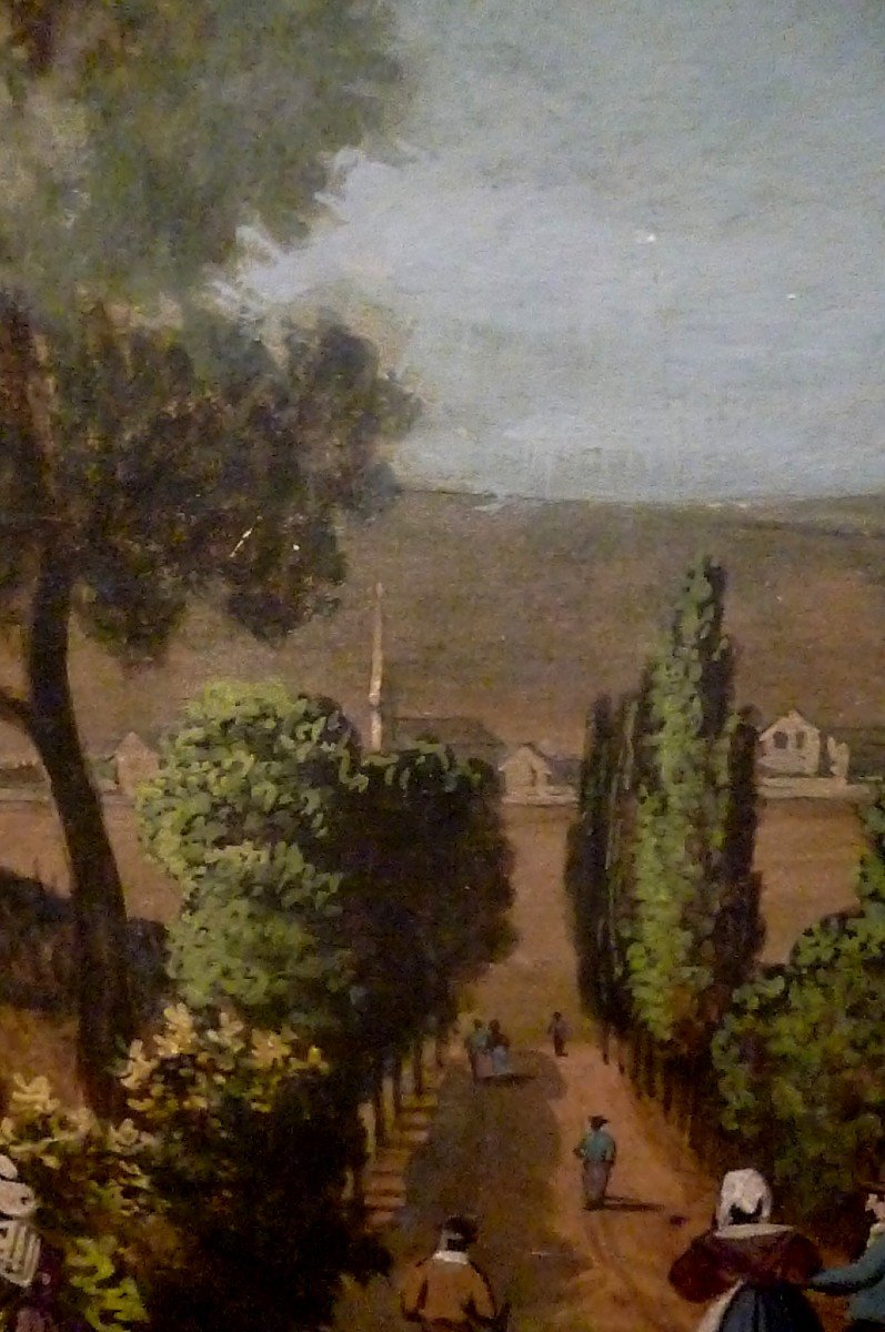 Large Gouache "the Harvest" Romantic Period 1820/1830-photo-1