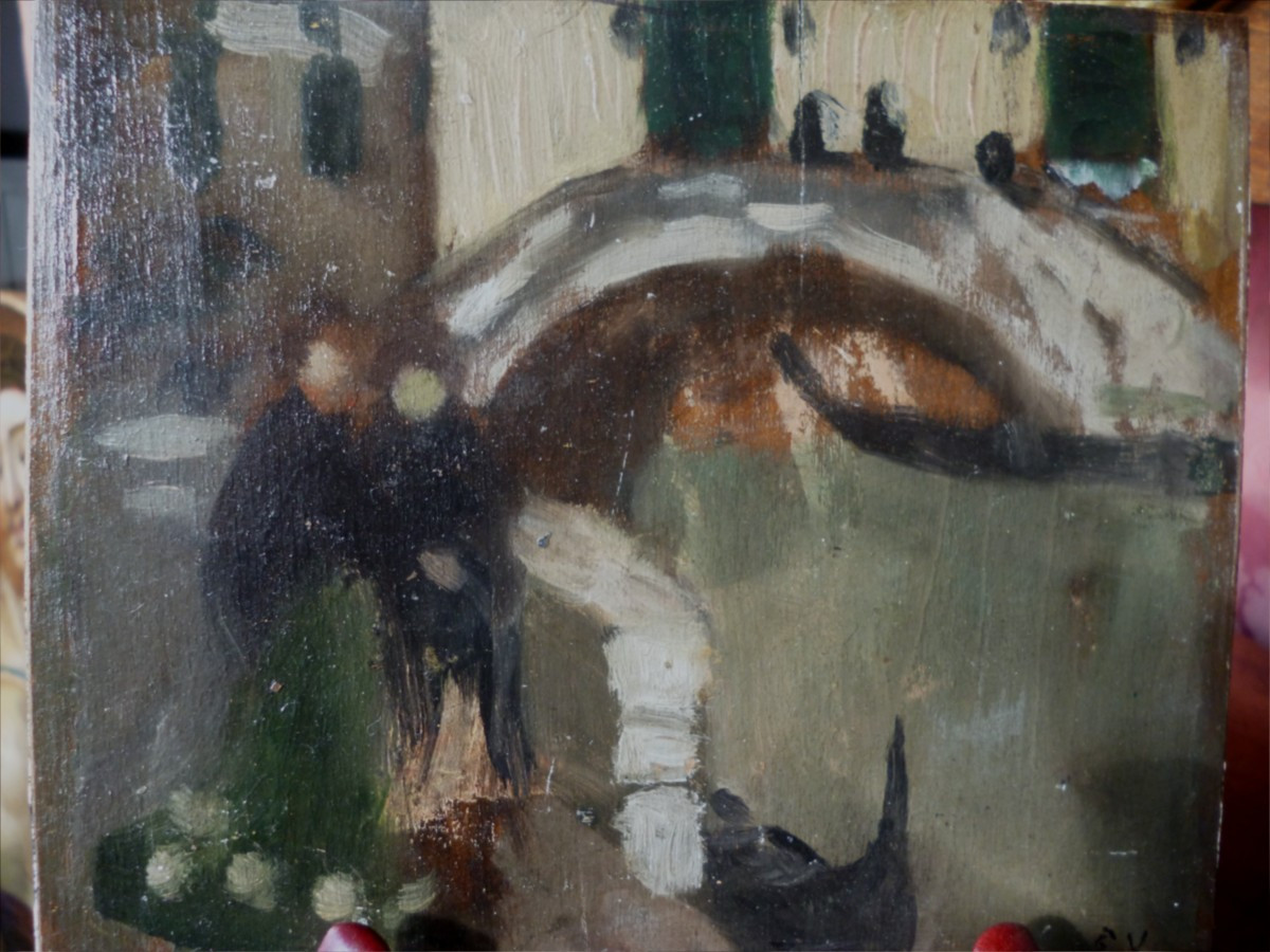 Venice Oil On Panel 1900s-photo-4