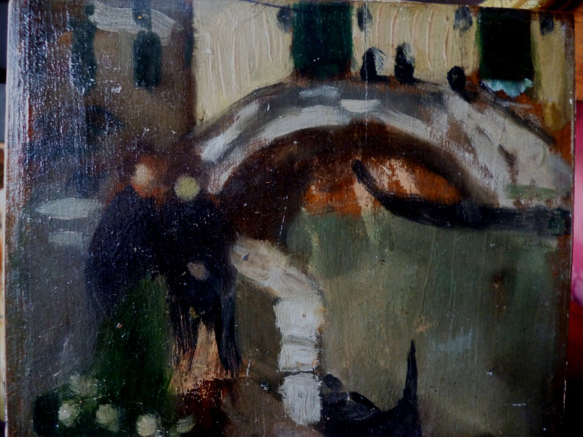 Venice Oil On Panel 1900s