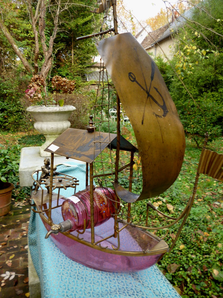 Cave à  Liqueur époque N III en forme de bateau-photo-6