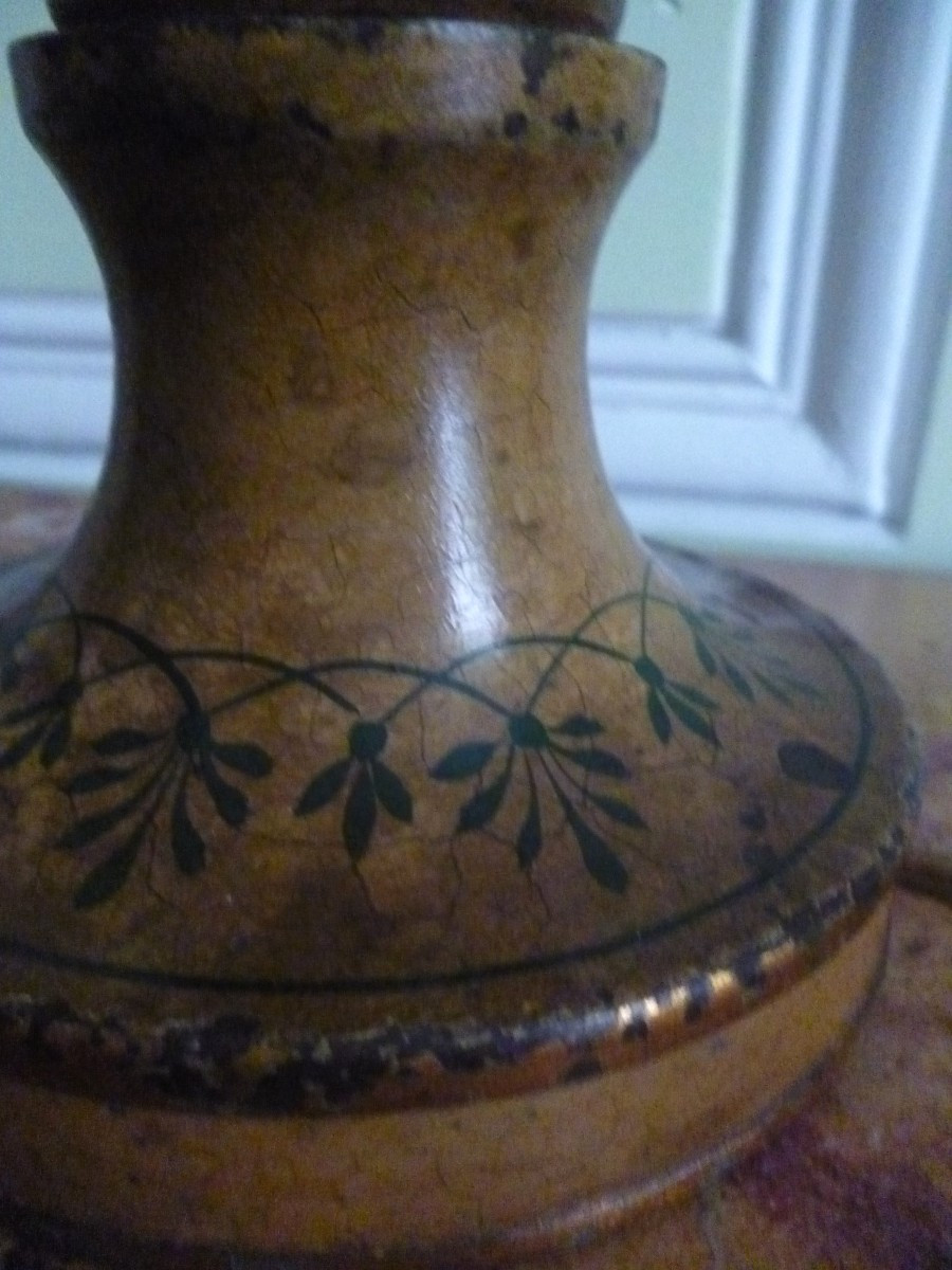 Painted Metal Candlestick Lamp-photo-4