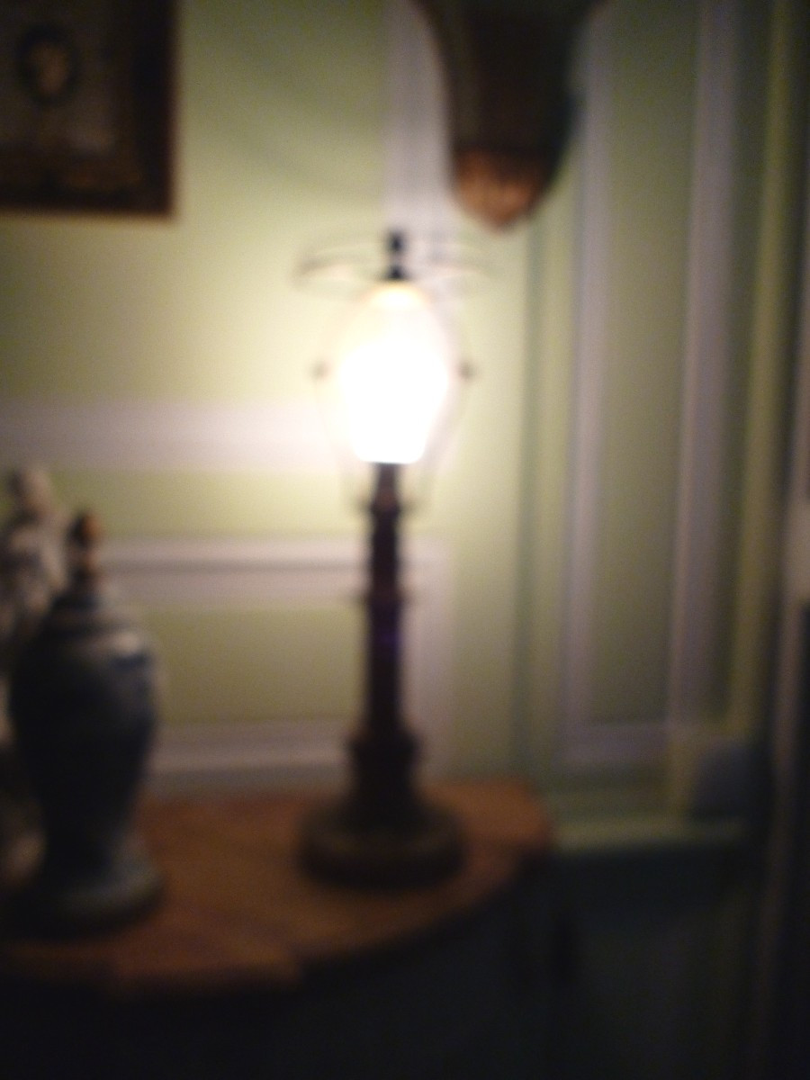 Painted Metal Candlestick Lamp-photo-1