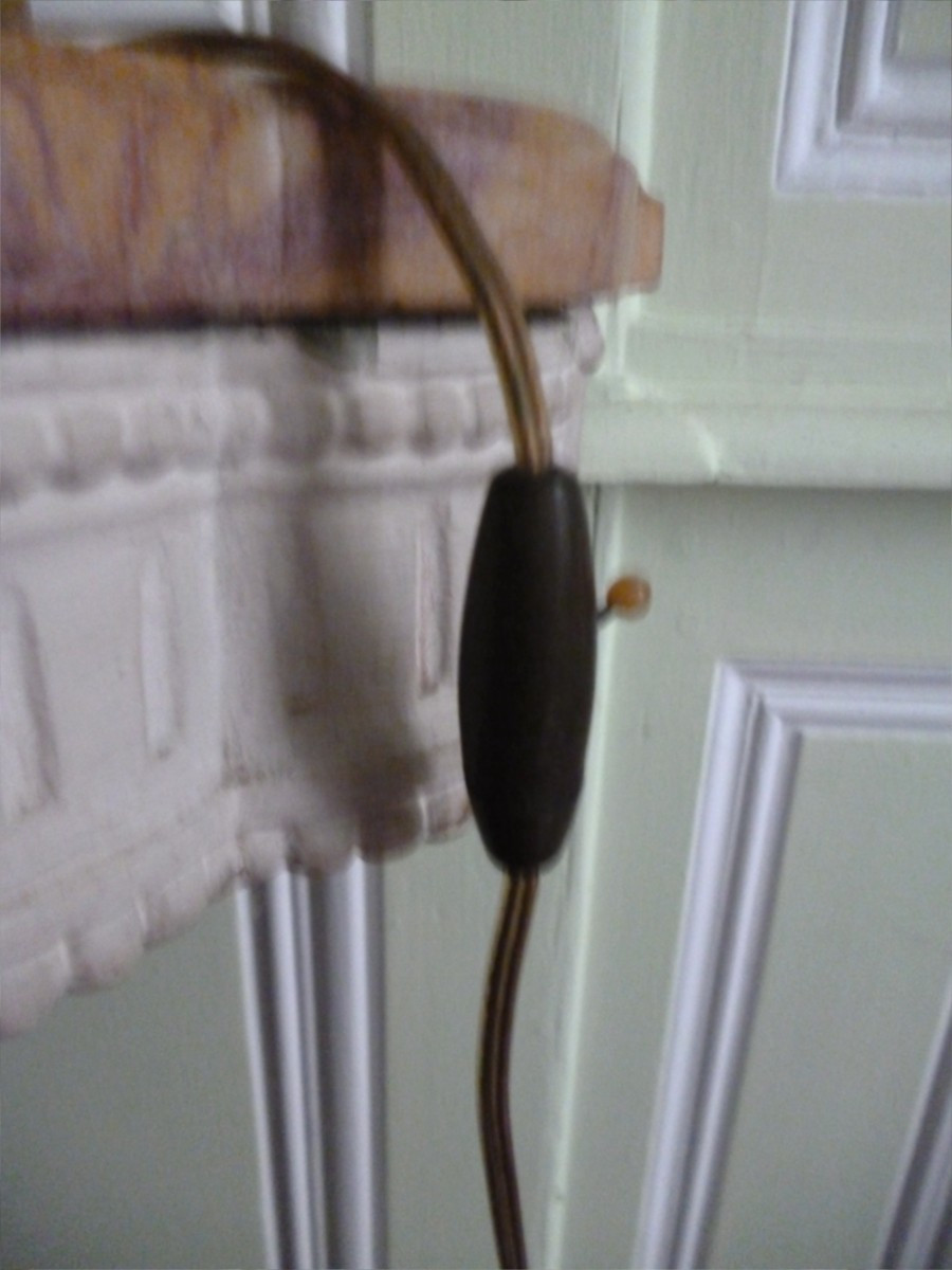 Painted Metal Candlestick Lamp-photo-2