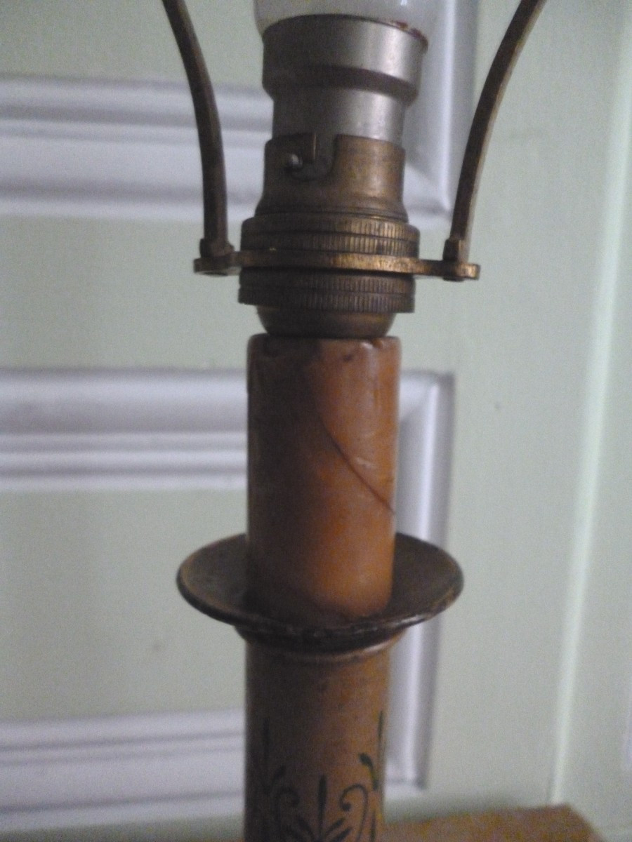 Painted Metal Candlestick Lamp-photo-3