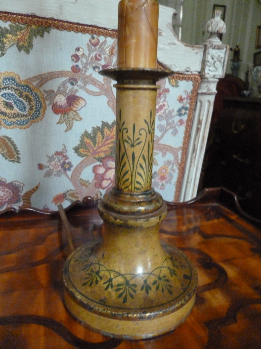Painted Metal Candlestick Lamp-photo-6