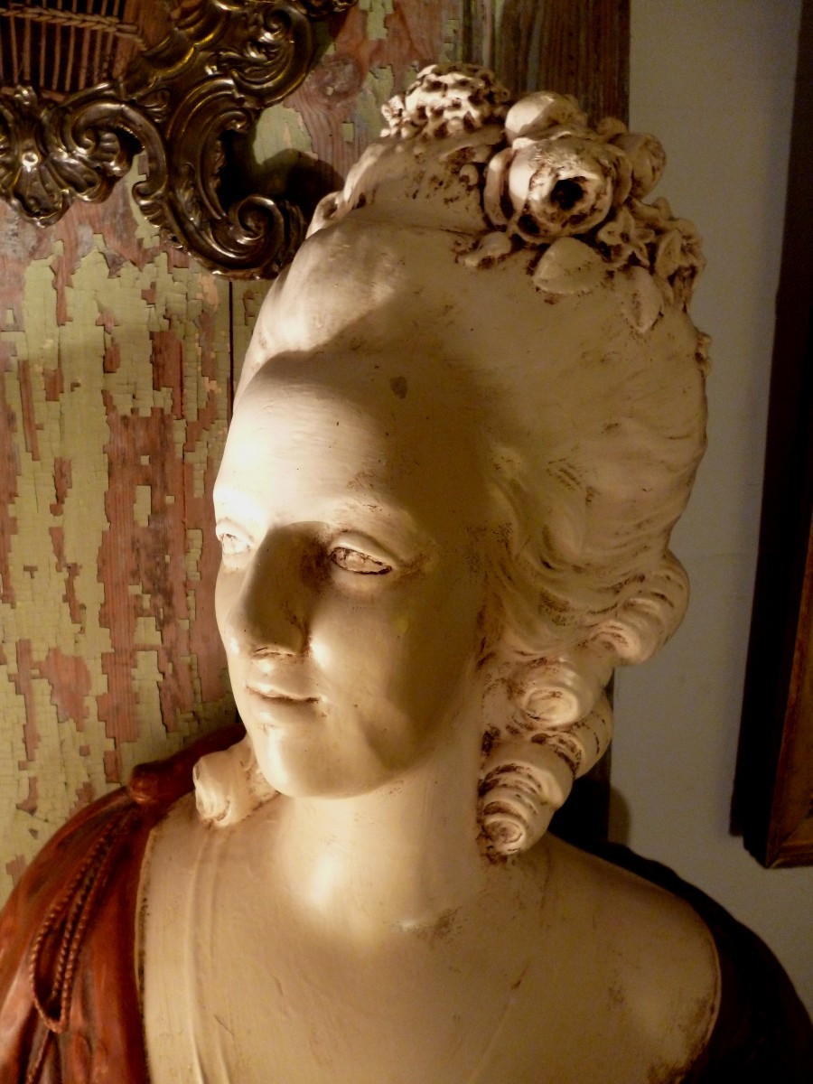 Large Bust Of Marie Antoinette, 88 Cm-photo-2