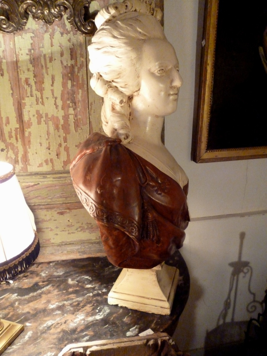 Large Bust Of Marie Antoinette, 88 Cm-photo-4