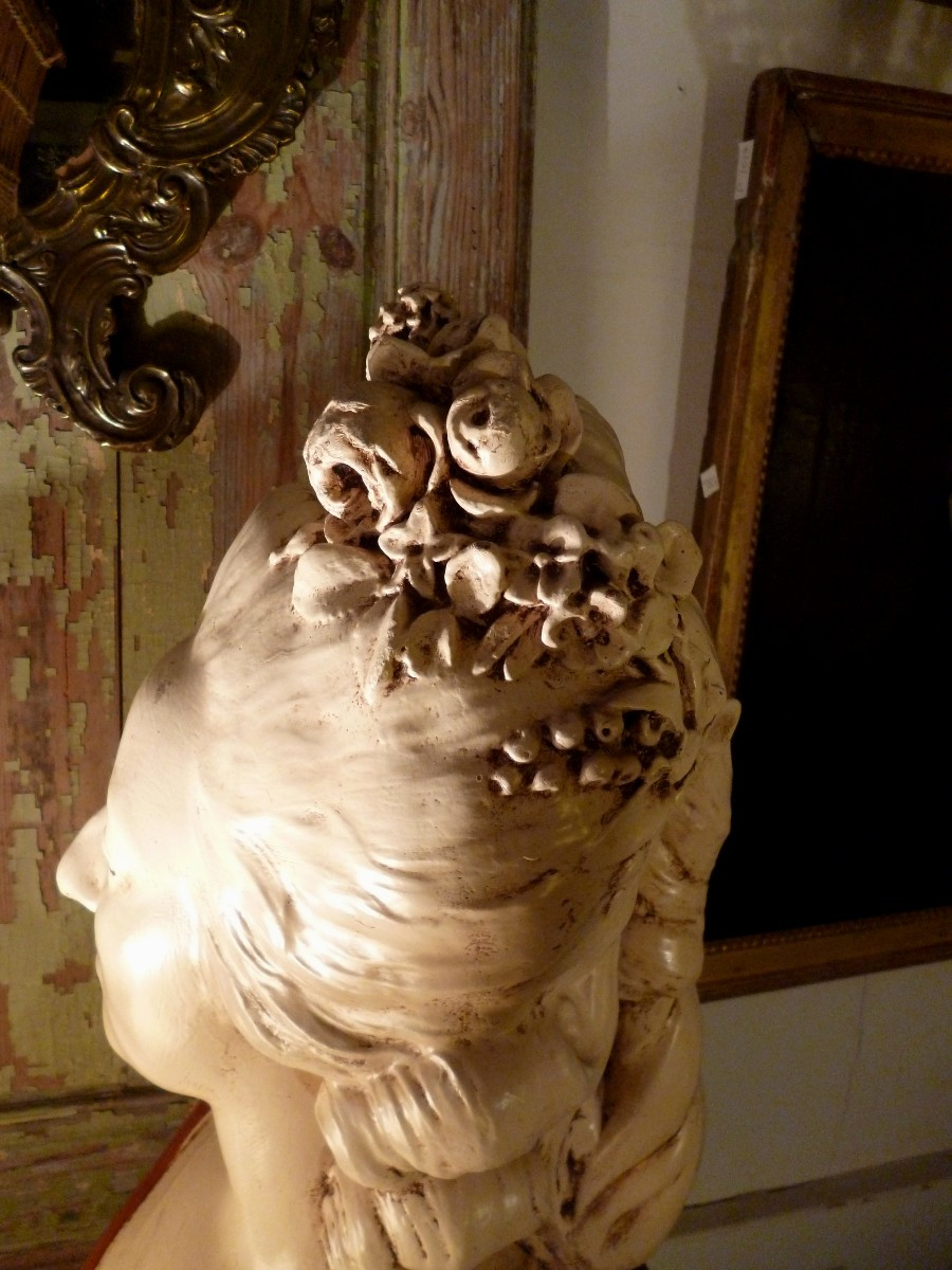 Large Bust Of Marie Antoinette, 88 Cm-photo-3