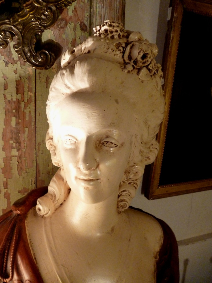 Large Bust Of Marie Antoinette, 88 Cm-photo-8