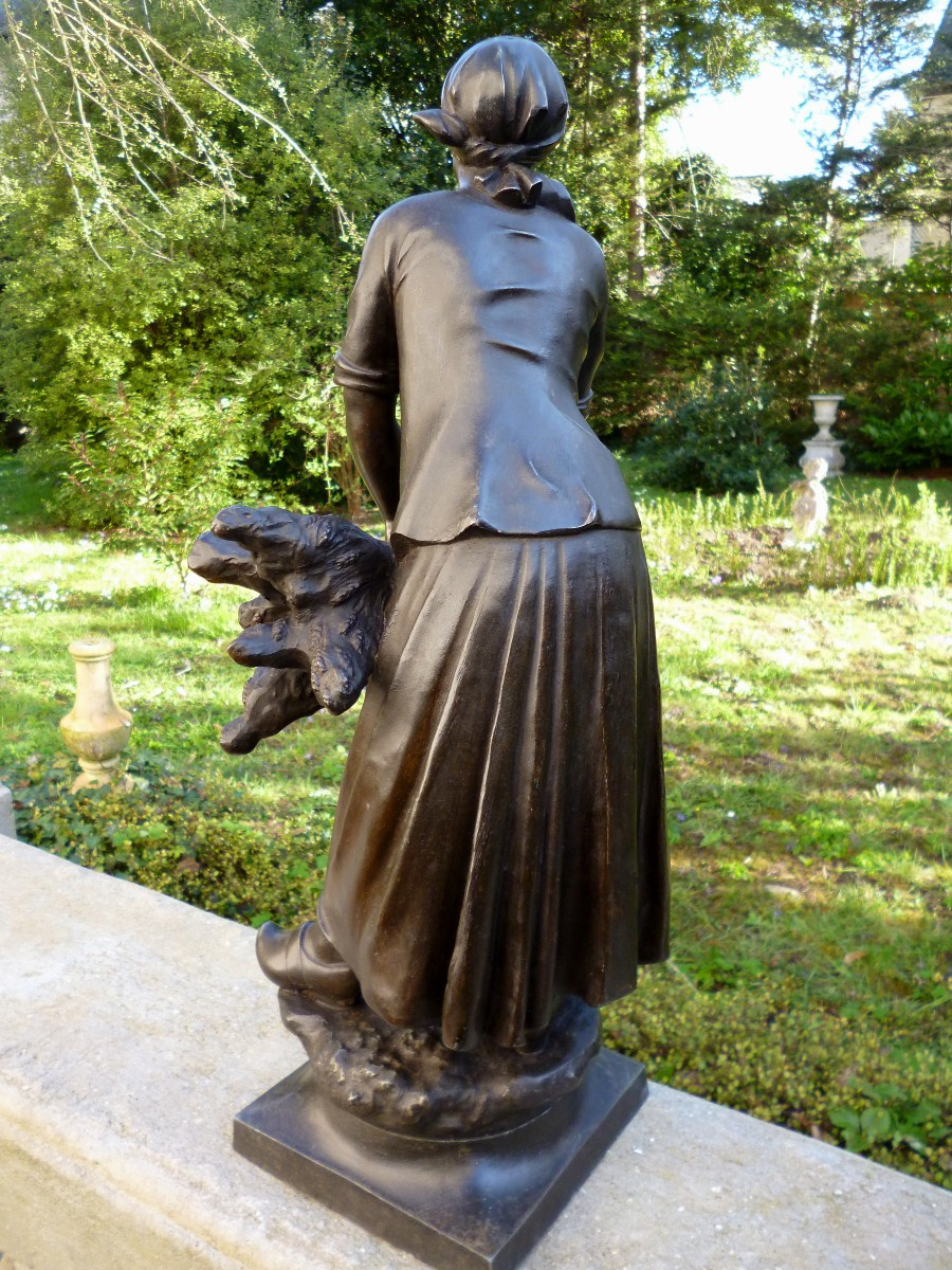 Statue  " La Faneuse "   Auguste Joseph  SCOTTE  1867  1925-photo-3