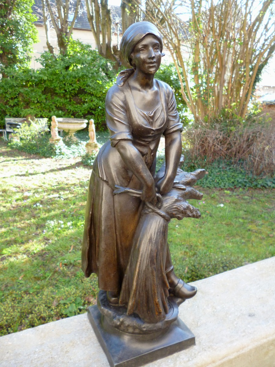 Statue  " La Faneuse "   Auguste Joseph  SCOTTE  1867  1925-photo-5