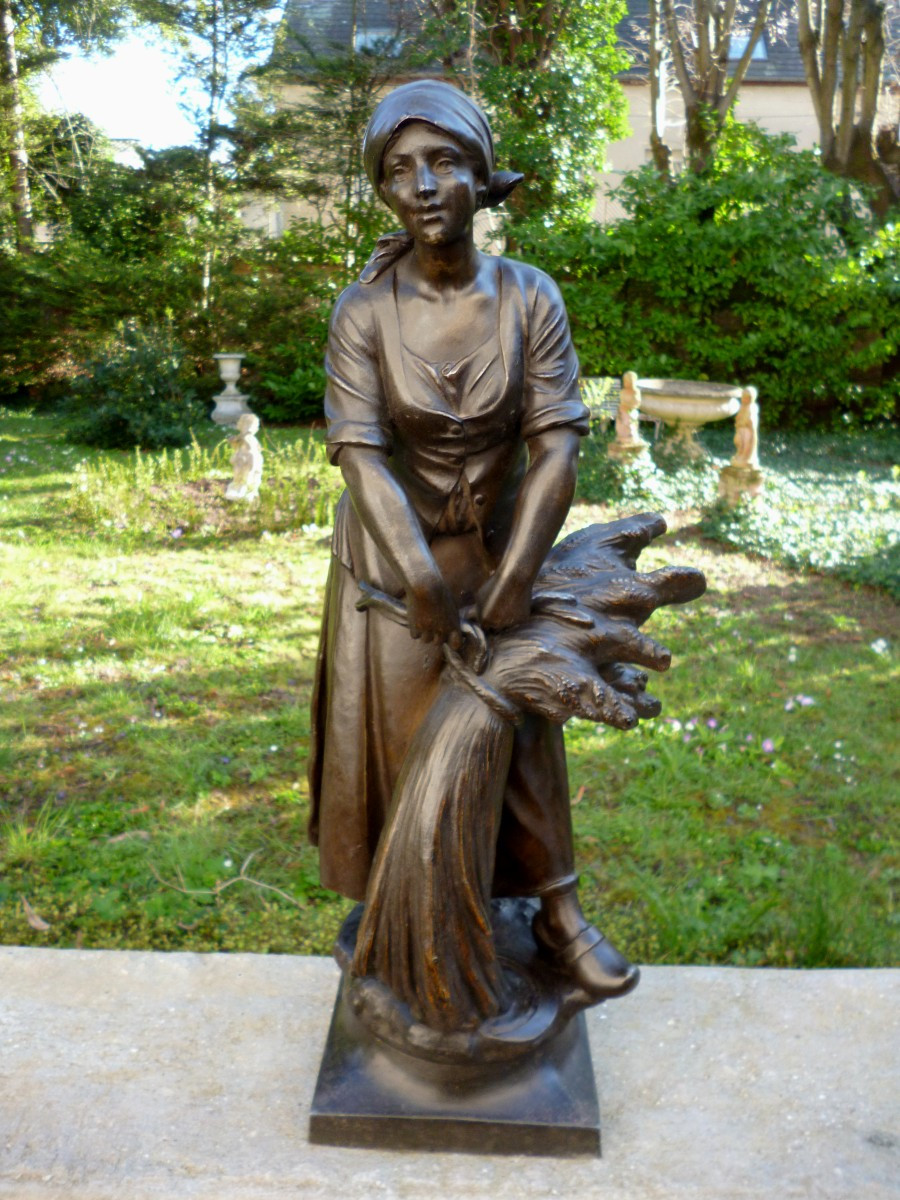 Statue  " La Faneuse "   Auguste Joseph  SCOTTE  1867  1925-photo-7