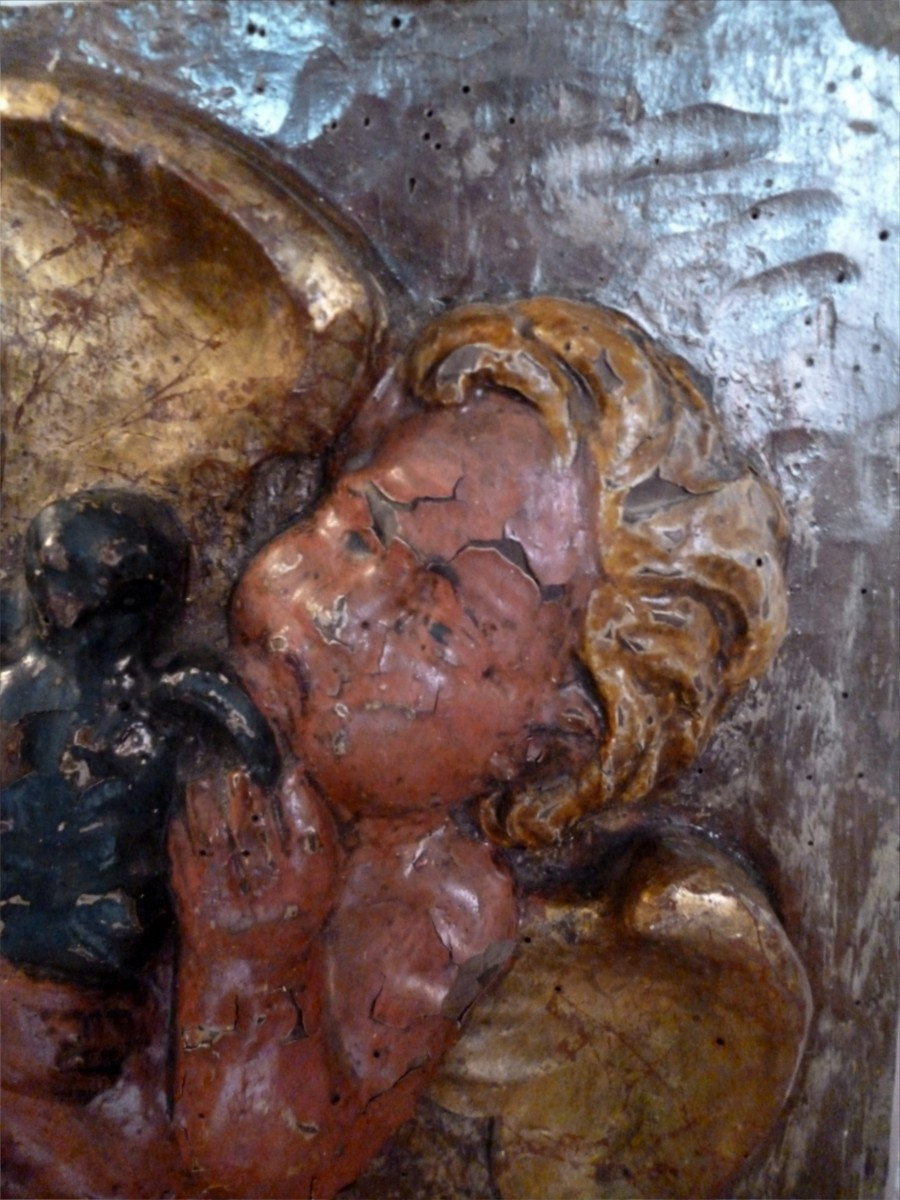 Carved Panel Louis XV Period Cupid-photo-2