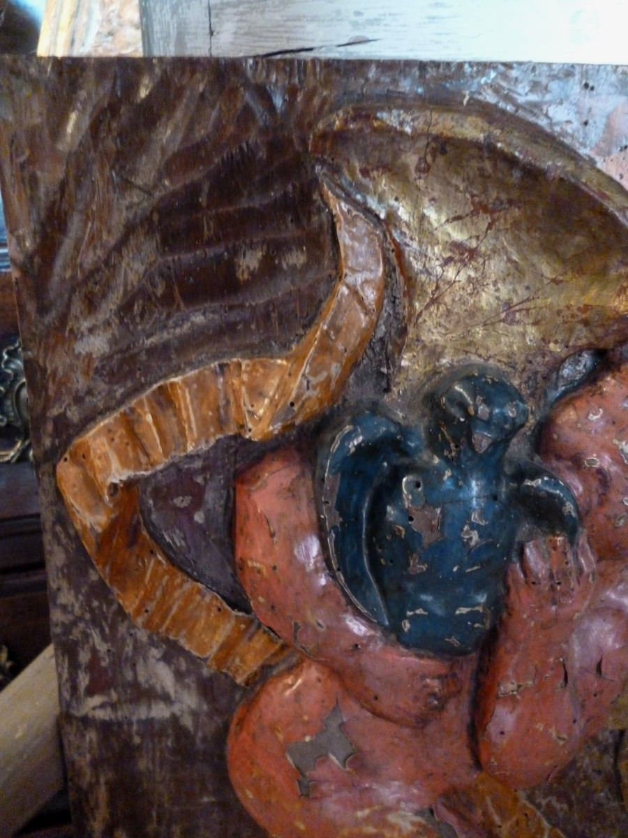 Carved Panel Louis XV Period Cupid-photo-5