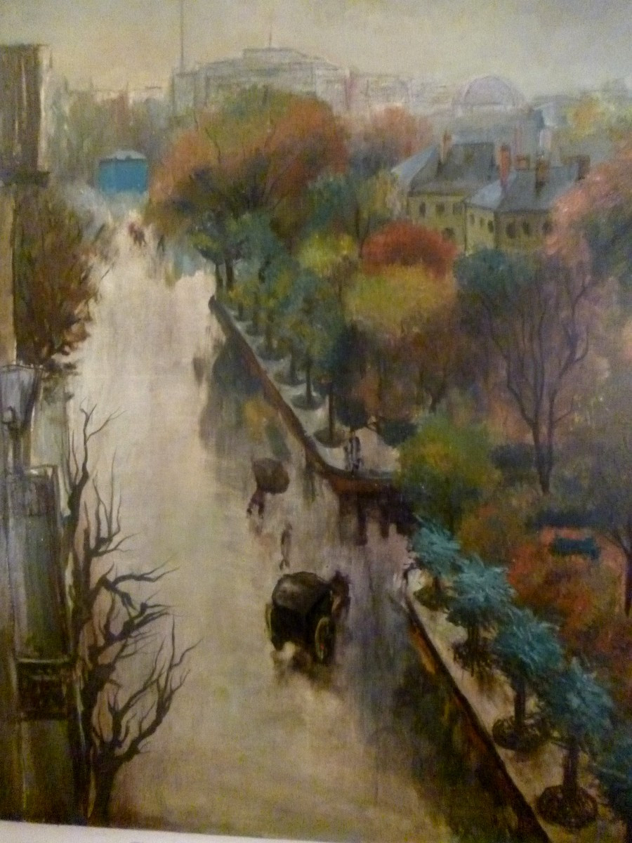 Large Painting View Of Paris 1900-photo-2