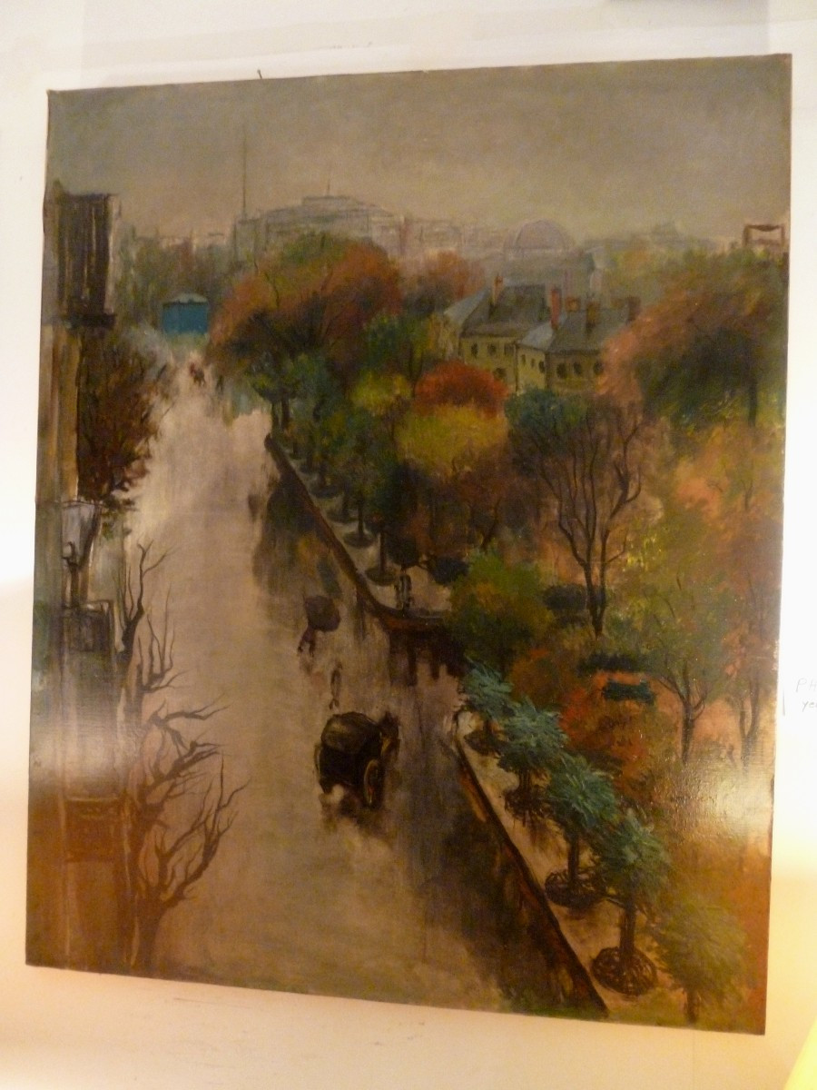 Large Painting View Of Paris 1900-photo-5