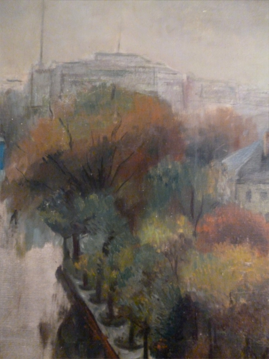 Large Painting View Of Paris 1900-photo-6