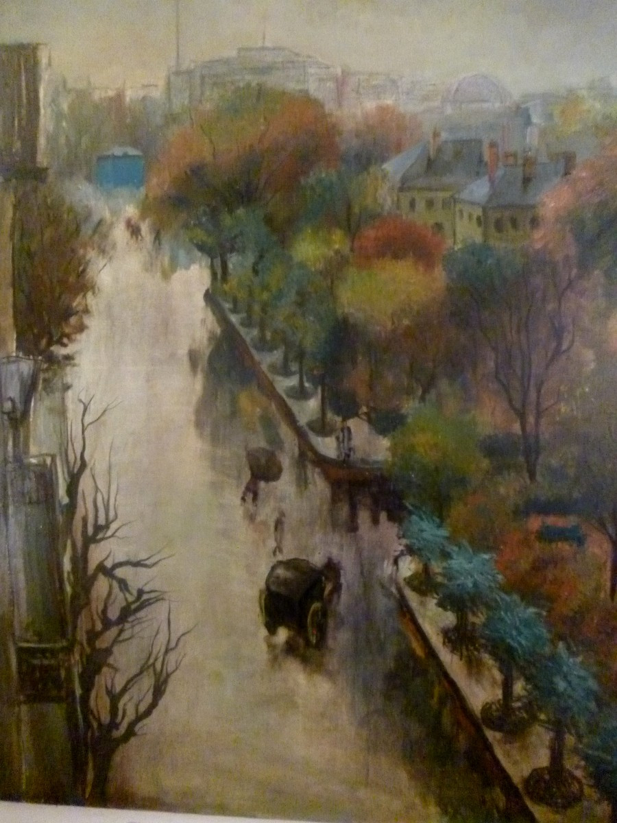 Large Painting View Of Paris 1900-photo-7