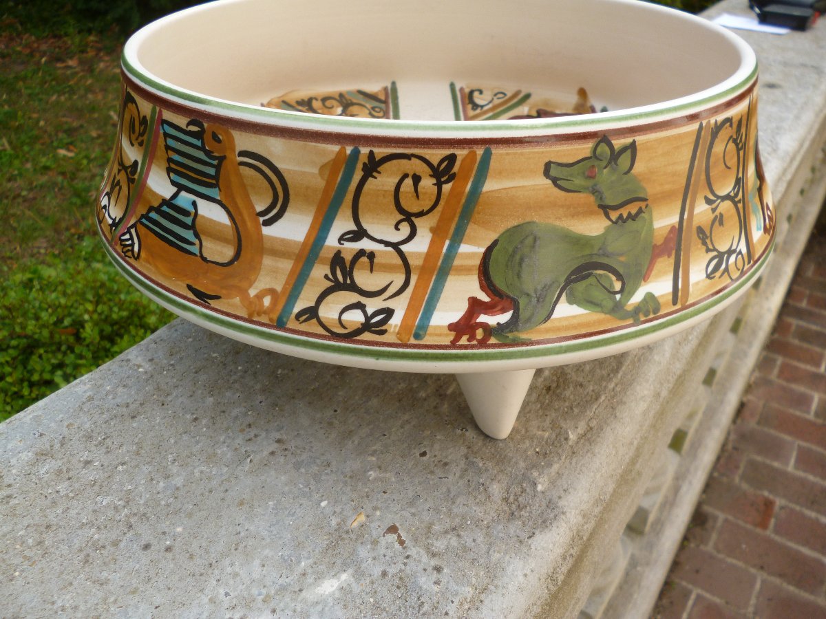 Coupe  Tripode  Décor  Tapisserie  de  Bayeux-photo-4