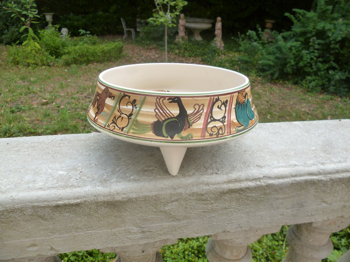 Coupe  Tripode  Décor  Tapisserie  de  Bayeux-photo-4