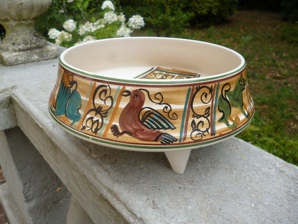 Coupe  Tripode  Décor  Tapisserie  de  Bayeux-photo-7