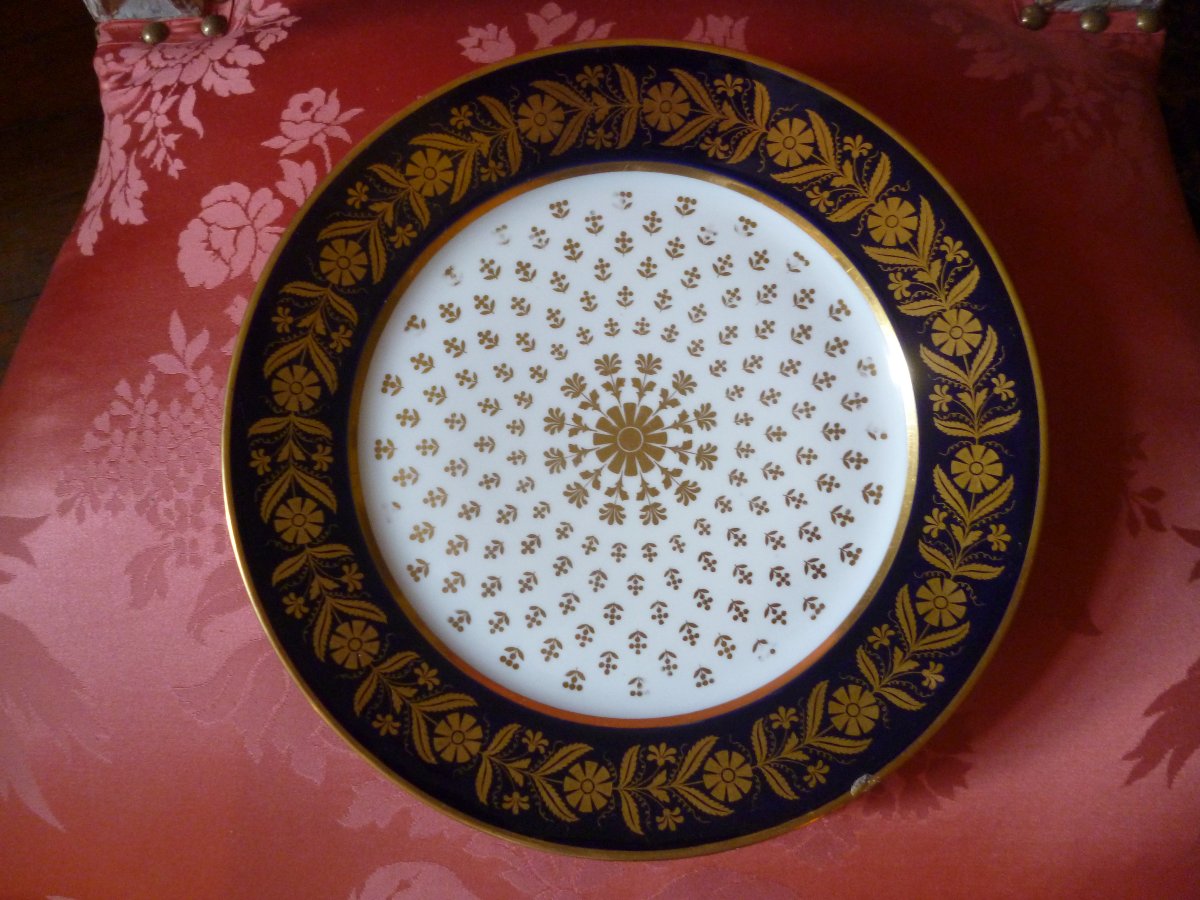 Sevres  Plate  Capraire Set  "  Château Des Tuileries " -photo-6
