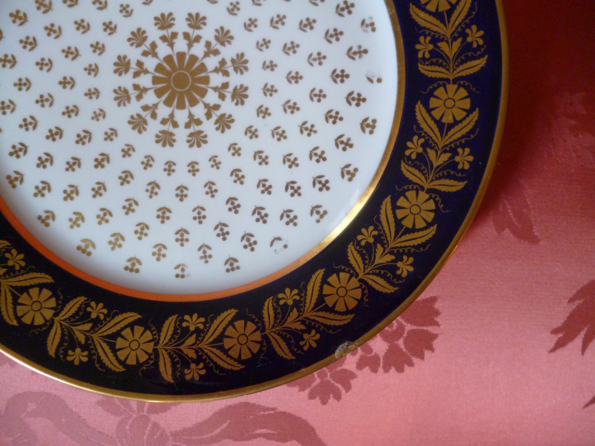 Sevres  Plate  Capraire Set  "  Château Des Tuileries " -photo-8