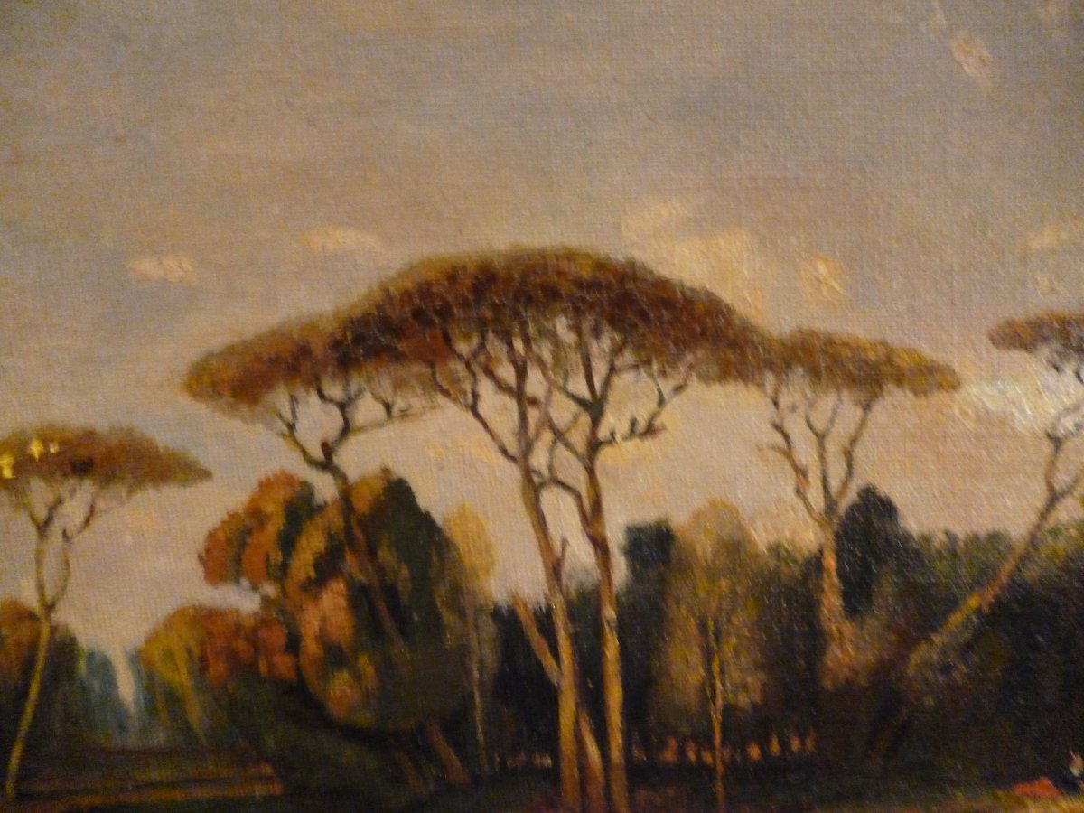 Huile  Sur  Toile  Paysage  Romantique  vers  1850-photo-4