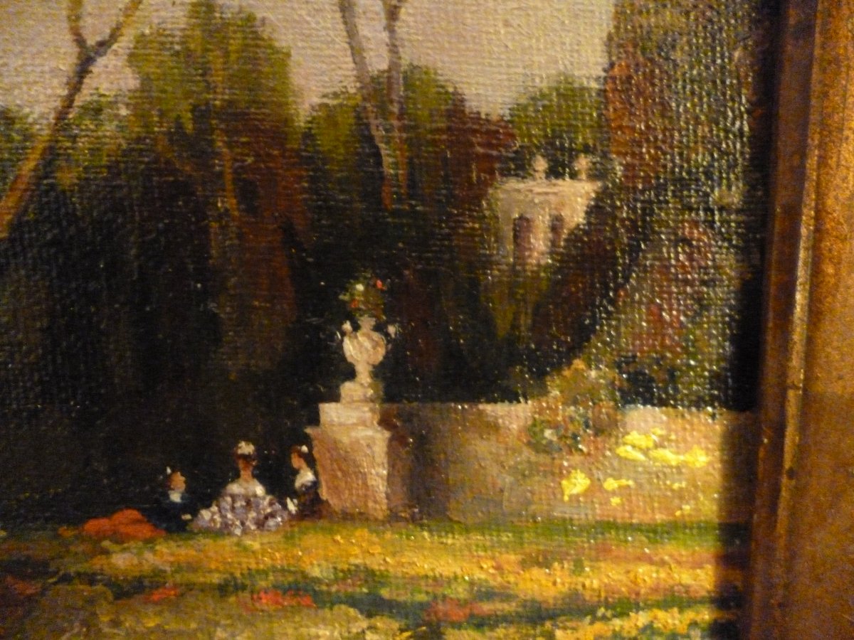 Huile  Sur  Toile  Paysage  Romantique  vers  1850-photo-2