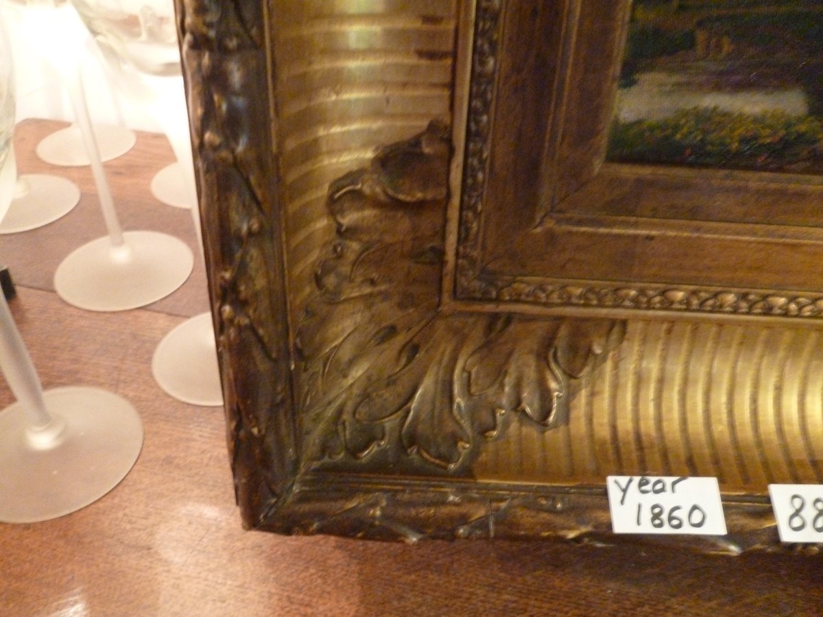 Huile  Sur  Toile  Paysage  Romantique  vers  1850-photo-4