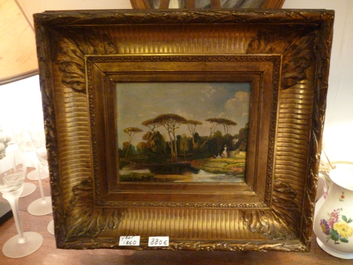 Huile  Sur  Toile  Paysage  Romantique  vers  1850-photo-7